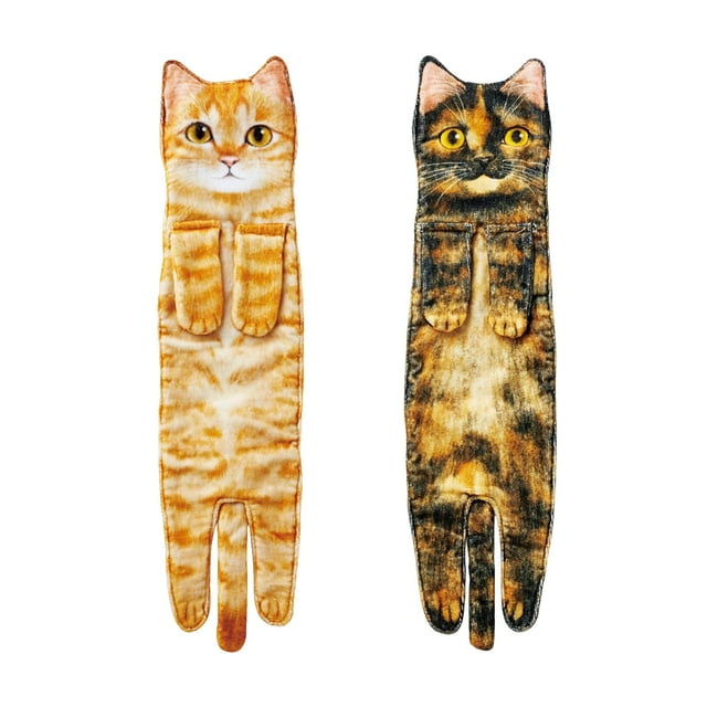 2 Uds Toallas De Mano Divertidas Multiusos Toalla De Secado Suave Absorbente Estilo A AD perfecl Paños