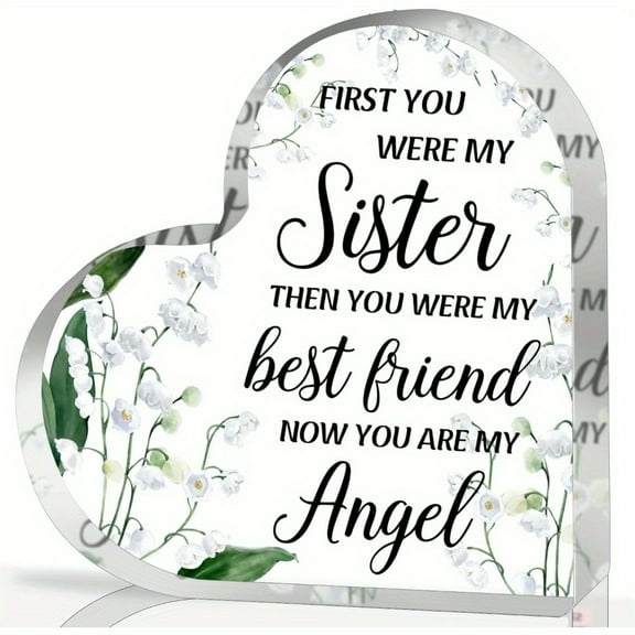 Sympathy Gift for Loss of Sister Memorial Heart Plaque In Memory of Sister Funeral Remembrance Ornament Condolences Grief Gift In Memory Of Gift Remembrance Gifts Birthday day Father's Day