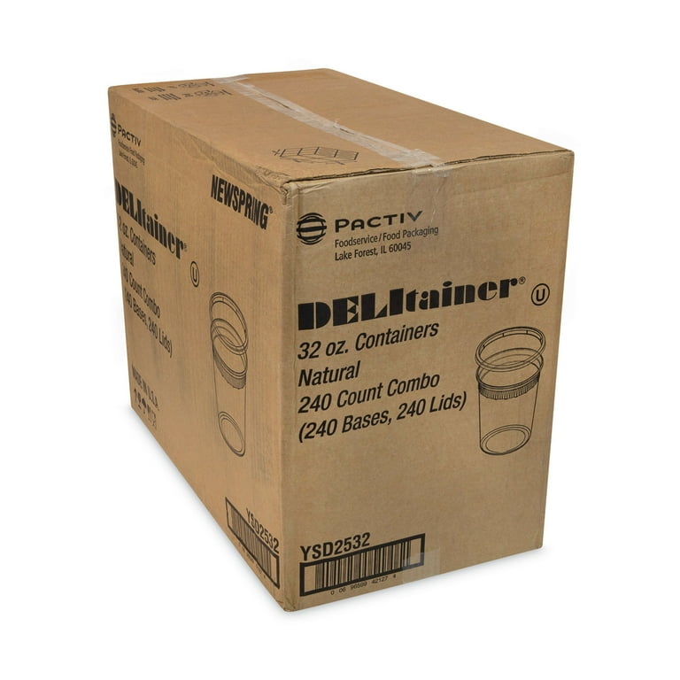 Newspring DELItainer Microwavable Container, 32 oz, 4.55 x 4.55 x 5.55, Black/Clear, Plastic, 240/Carton Newspring DELItainer Microwavable Container, 32 oz, 4.55 x 4.55 x 5.55, Black/Clear, Plastic, 240/Carton