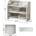 thumbnail image 2 of Montary Kids Toy Storage Organizer, 3 - Tier Shelves with 6 Removable Bins, for Boys & Girls' Bedroom, Playroom, Nursery  (Grey), 2 of 6