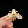 thumbnail image 1 of Broche de abeja con temática de insectos de cristal, broche de abeja de Color dorado, broche de perlas de concha de moda Animal, 1 of 3