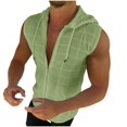 thumbnail image 3 of BiZtdJrK Sleeveless Hoodies for Men Casual Slim Fit Zip-Up Drawstring Hooded Workout Tank Tops Summer Casual Muscle Vest Tanks Green XXL My Orders Placed By Me, 3 of 7