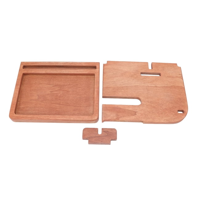 Wood Phone Docking Station Clear Texture Multi Slot Multifunctional Wallet Key Glasses Organizer Wood Phone Holder Light Color