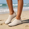 thumbnail image 3 of Womens Barefoot Water Shoes Travel House Slippers for Indoor and Outdoor Aqua Socks for Beach Swim Surf Yoga Dancing Camping Must Haves,Beige,35, 3 of 7