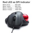 thumbnail image 3 of Ratón Trackball SANWA con cable, ergonómico, óptico, 1600 DPI, rojo, 3 of 9