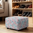 thumbnail image 4 of Xixirimido Cherry Blossom and Marble Pattern Ottoman Cover Rectangle Footrest Ottoman Slipcovers Footstool Cover Form Fit Stretch Ottomans Protective Cover for Living Room, Small, 4 of 7