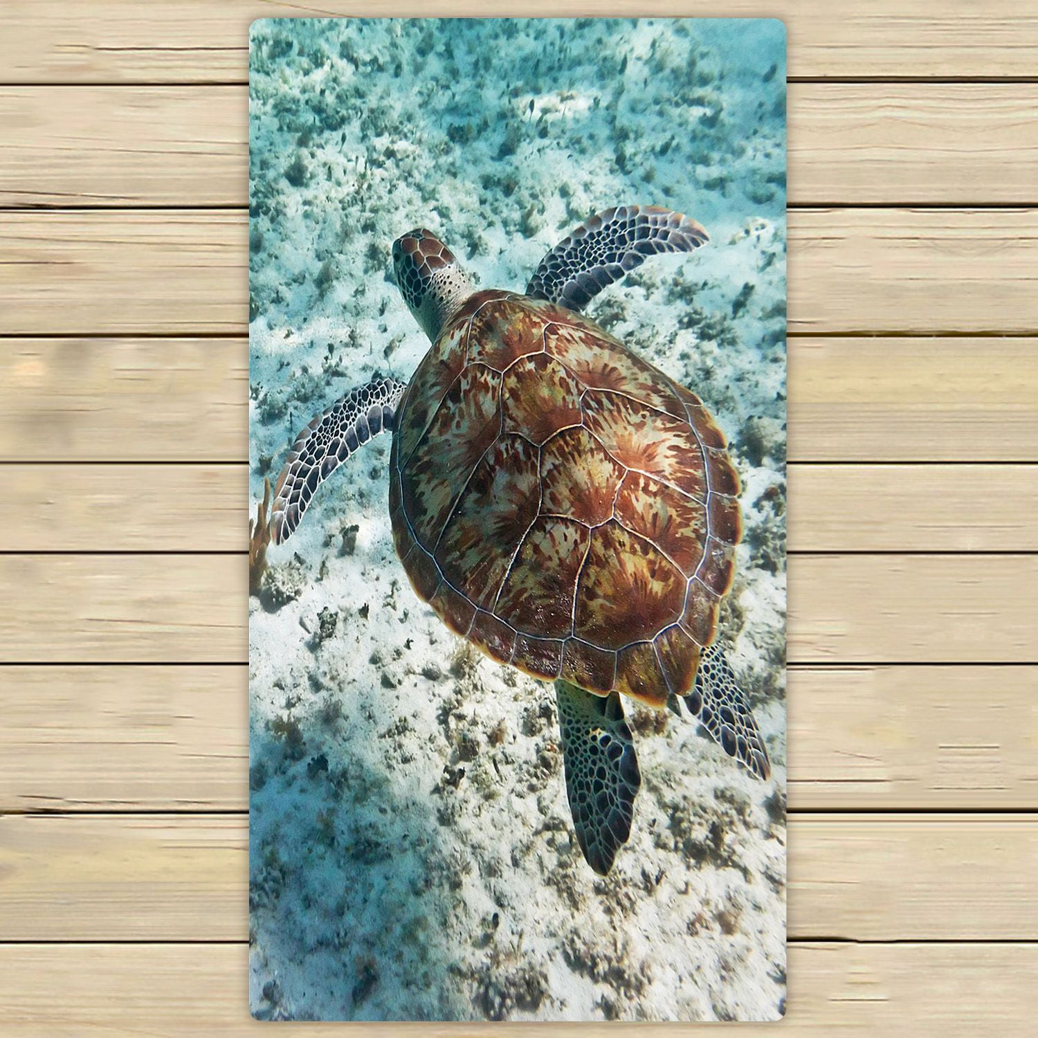 PHFZK Animal Towel, Green Turtle in Nature of Caribbean Sea Hand Towel