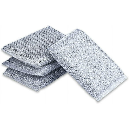 Namzi Kitchen, Bathroom, Reusable, no Scratches, Cleaning Sponge, dishwashing Sponge, scouring pad, Silver (9 Pieces)