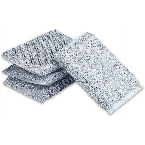 Namzi Kitchen, Bathroom, Reusable, no Scratches, Cleaning Sponge, dishwashing Sponge, scouring pad, Silver (9 Pieces)