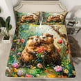 thumbnail image 2 of Feelyou Couple Otter Wildlife Queen Sheet Sets, Rustic Flower Floral Bed Set, 4-Piece, 2 of 7