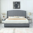 thumbnail image 3 of Carolina Monterey Upholstered King Bed Frame in Gray, 3 of 3