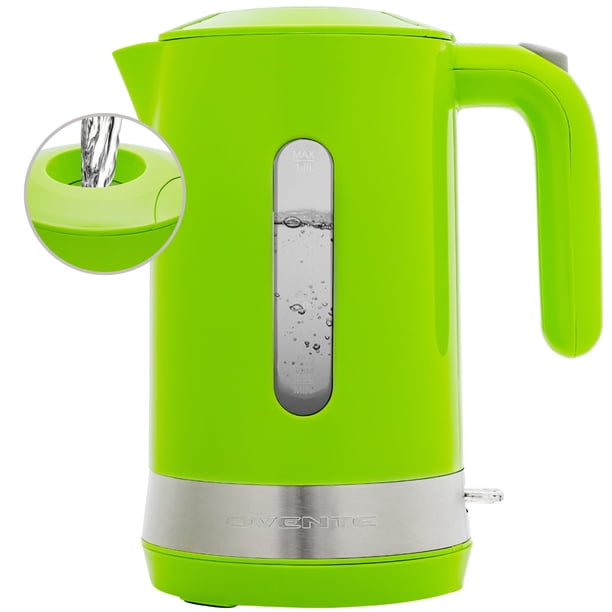 Hervidor eléctrico OVENTE 1.8L 1500W de ebullición rápida sin BPA verde
