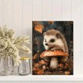 thumbnail image 2 of Qisvanset 12x16 Inch Framed Canvas Wall Art Cute Hedgehog On Mushroom Cottagecore Whimsical Woodland Wall Decor, 2 of 8