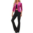 thumbnail image 2 of INSPIRE CHIC Valentine's Day Velvet Jackets for Women's 3/4 Sleeve Open Front Velvet Cardigan L Hot Pink, 2 of 6
