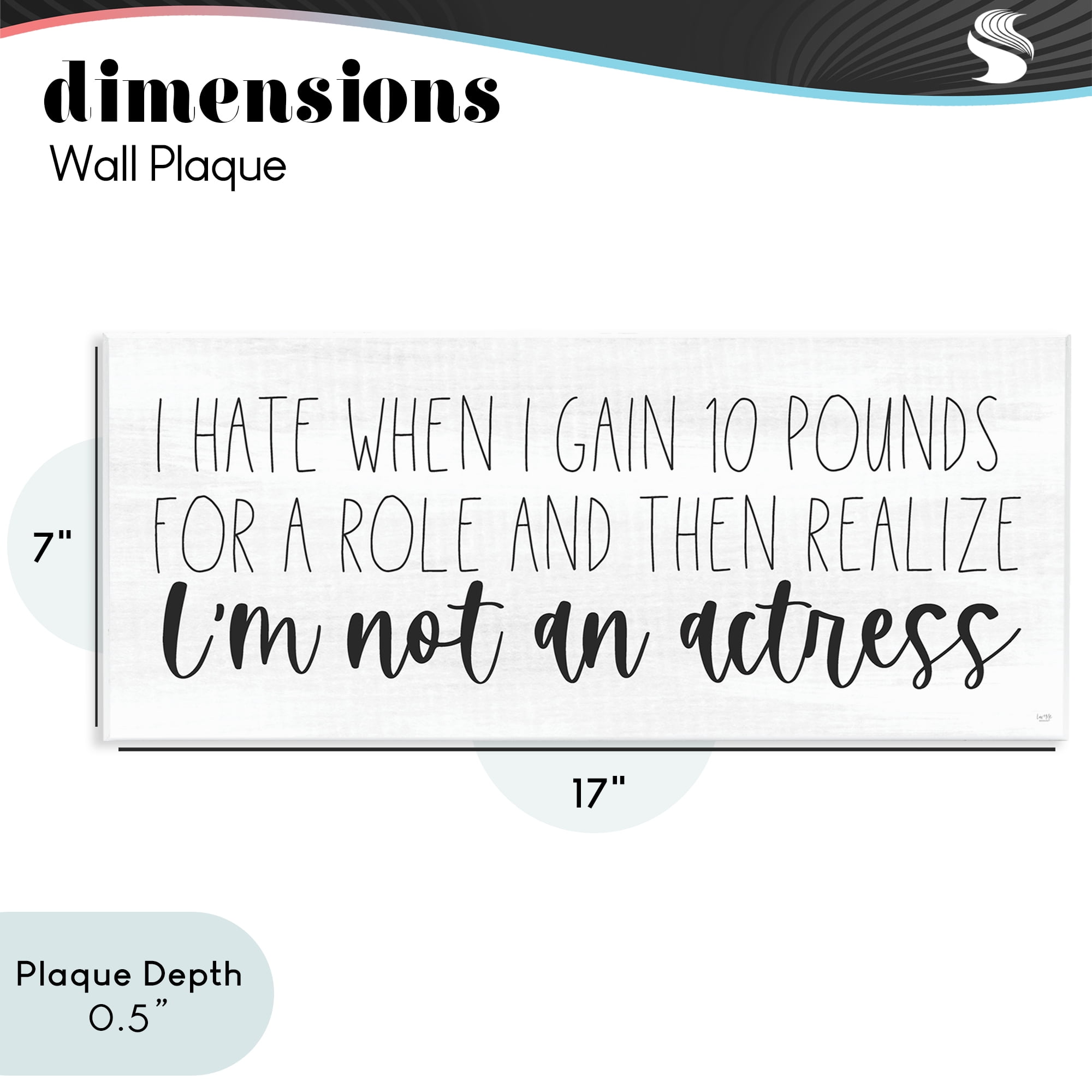 Stupell Industries Gaining Weight Humor Wall Plaque Art, design by Lux + Me Designs