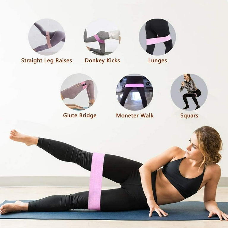 MARIEANNA 3-Pack Fabric Resistance Bands – Non-Slip, Anti-Roll Workout Bands For Glutes & Legs