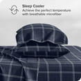 thumbnail image 3 of Bare Home Ultra-Soft Sheet Set - Premium 1800 Collection - Deep Pockets - 4-Pieces - California King, Modern Plaid - Midnight/White, 3 of 8