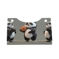 thumbnail image 2 of Zufioo Cartoon Pandas Basketball Print Long Leather Tissue Bag, PVC Waterproof Napkin Facial Tissue Organizer Dispenser for Living Room, Office, Desk, 2 of 7