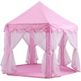 thumbnail image 5 of GIXUSIL Princess Castle Girls Play Tent Toy, Kids Large Fairy Playhouse Tent , Gift for Children Toddlers Indoor and Outdoor Games-Pink,Polyester, 5 of 7