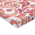 thumbnail image 2 of Ambesonne Watercolor Fitted Sheet, Bird on Branch, California King, Coral Dried Rose White, 2 of 3