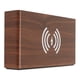 thumbnail image 4 of Reloj despertador digital de madera con atenuador de 3 niveles, pantalla dual, color marrón, luz amarilla fina, reloj de carga inalámbrico, 4 of 5