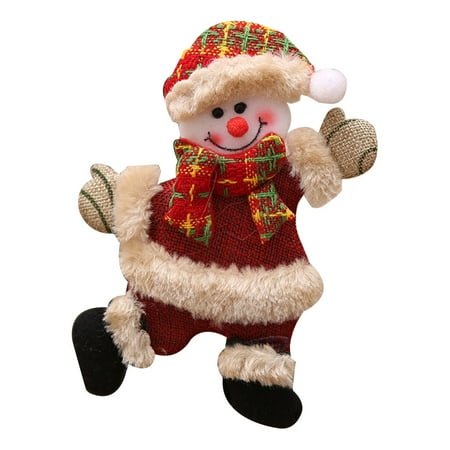 

FAIOIN Christmas Tree Accessories Little Dolls Dancing Old Man Elk Bear Snowman Cloth Puppets Small Hanging Pendant Kids Gifts
