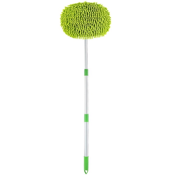 Car Wash Mop Brush Tool Mitt with Long Handle Length More Suitable for Washing American Cars Truck, SUV, RV, Trailer, Chenille Microfiber Duster Not Hurt Paint Scratch Free,,F138787