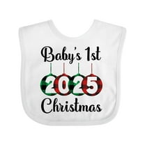 Inktastic Babys 1st Christmas 2025 Boys or Girls Baby Bib