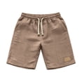 thumbnail image 4 of ZToonmas Men's Elastic Waist Casual Shorts Drawstring Loose Fit 5-Inch Shorts Solid Color Beach Shorts with Pockets, 4 of 9