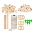 thumbnail image 1 of jifeng 3mm Macrame Cord Natural Macrame Rope Macrame Wall Hanging Kit with Wood Beads, 117 Pieces, 1 of 9