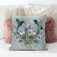 thumbnail image 2 of Hummingbird Love Indoor/Outdoor Pillow with Removable Cover in Green Blue16x16, 2 of 4