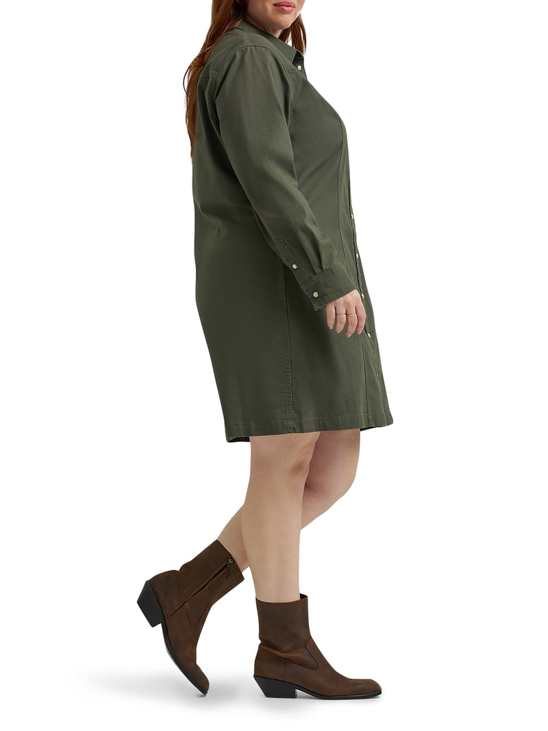 lee western denim dress Lee Women's and Women's Plus Heritage Western Denim Dress, Sizes XS-4X