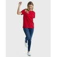thumbnail image 5 of Hanes Essentials Women's Cotton Round Neck T-Shirt Deep Red L, 5 of 10