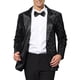 thumbnail image 4 of BLAZERS DE HOMBRE INSPIRE CHIC Con Solapa Pico, Un Botón, Brillante, Argyle, Lentejuelas, XL Negro, 4 of 7