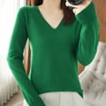 thumbnail image 6 of Tittly Pullover Sweaters Sweaters for Women Light Sweaters For Women Long Sleeve Crew Neck Lightweight Soft Knitted Pullover Knitted Blouse Pullover Sweaters Womens Sweaters Green XL, 6 of 6