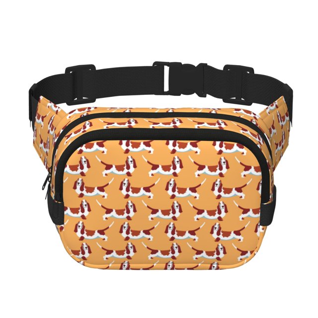 Fotbe Dachshund Dog Puppy Cangurera Cuadrada con Estampado de Doble Capa, Bolsa de Cintura Ajustable Mini para Hombres y Mujeres