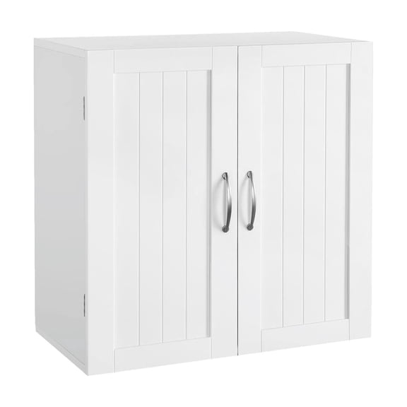 Bathroom Wall Cabinet with Adjustable Shelf, Kitchen Storage Cupboard, Wall Mount Medicine Cabinet for Living Room, Laundry, Bathroom, White