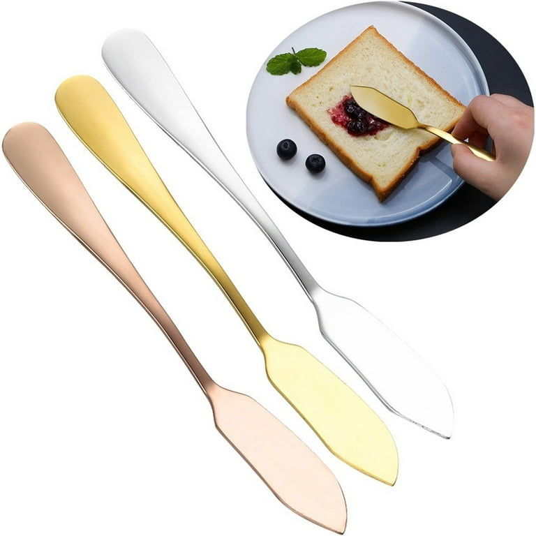 Goderat Cute Standing Butter Knife,New Sturdy Mini Cream Cheese Spreader  Knives,Painted Wooded Handle Fruit Jam Condiment Corn Peanut Butter  Spreading