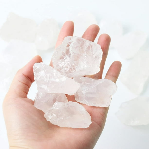 Nvzi Cristal de cuarzo transparente a granel, piedras de cuarzo blanco en bruto para Wicca y energía (1 lb)