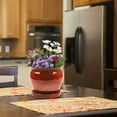 thumbnail image 7 of Southern Patio Wisteria 8" Diameter Ceramic Planter Pot w/ Saucer, Red, 7 of 7