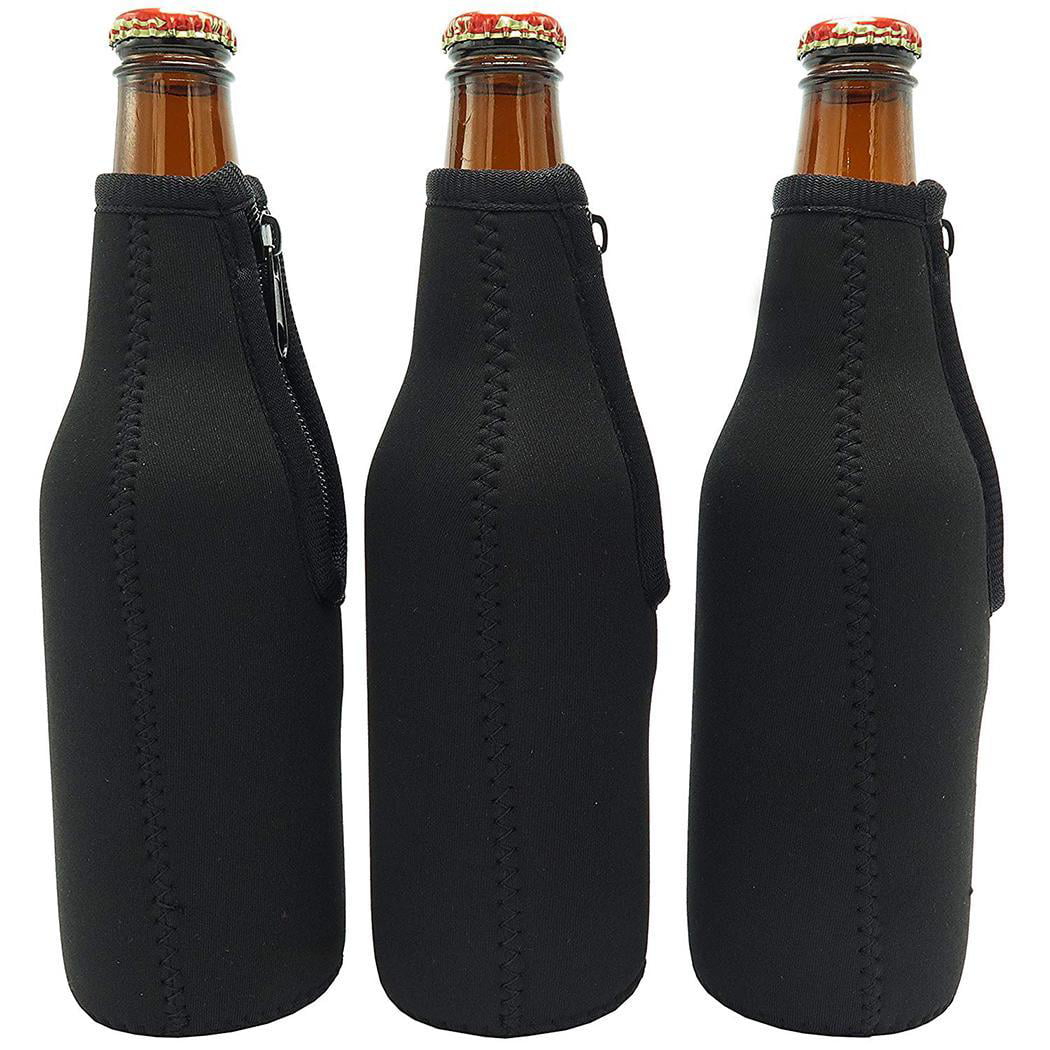 kwmobile Set of 2 Neoprene Bottle Coolers Sleeves for 330ml Bottle Keep Beer Soda Black Soft Drinks Cool 