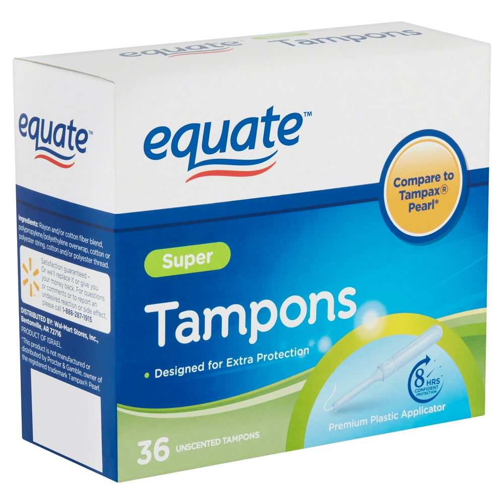 Equate Super Absorbency Unscented Tampons with Plastic Applicators, 36