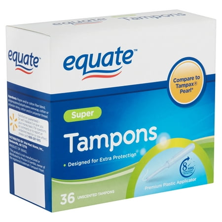 Equate Unscented Tampons, Super, 36 Count (Best Brand Of Tampons For Beginners)