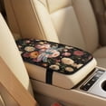 thumbnail image 4 of Xoenoiee Dragonfly Peony Flower Pattern 5 Pieces Car Accessories Leather Auto Seat Covers Full Set with Seatbelt Pads and Car Center Console Cushion Pad for Most Vehicle, SUV, Truck, 4 of 7
