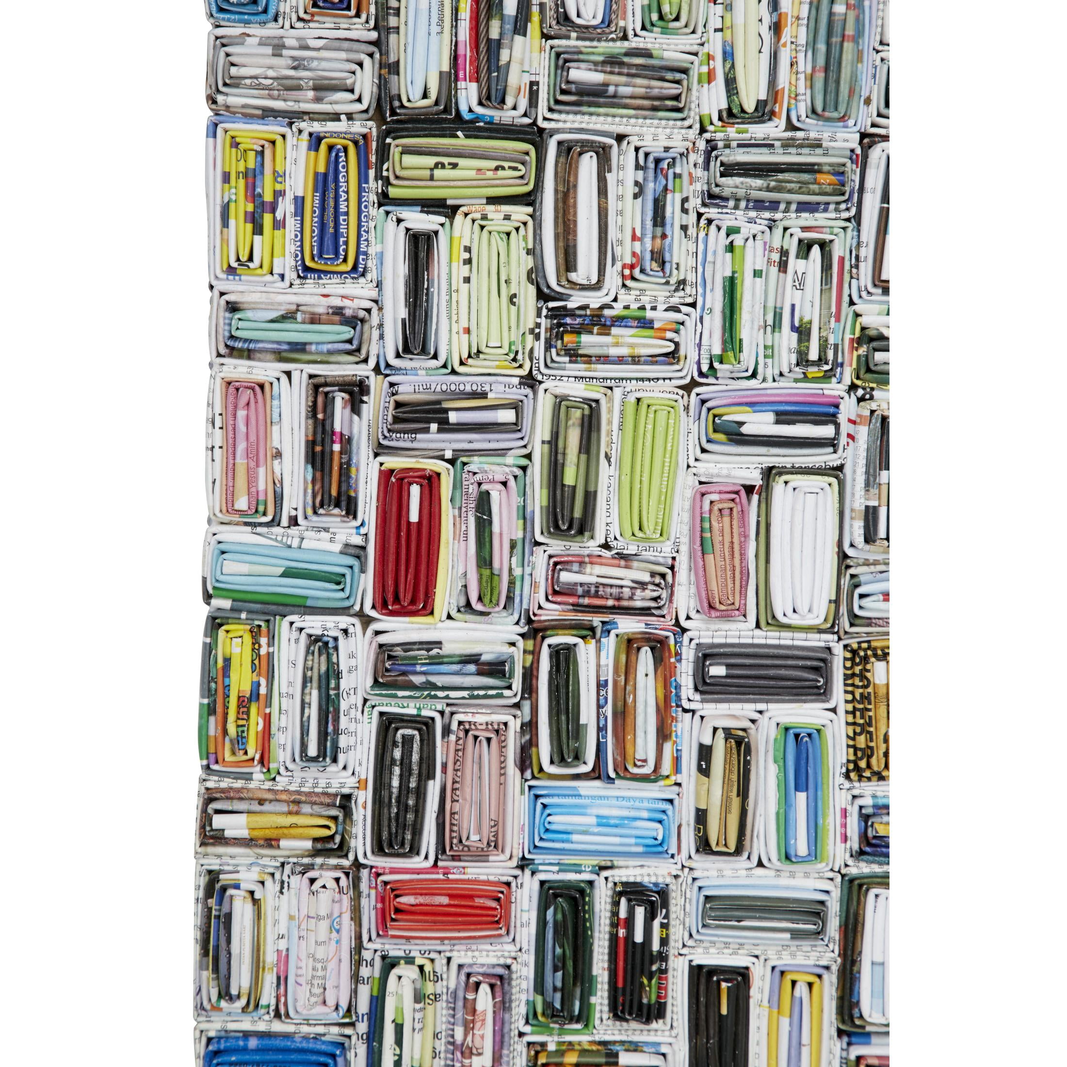 DecMode Multi Colored Paper Handmade Recycled Magazine Abstract Wall Decor