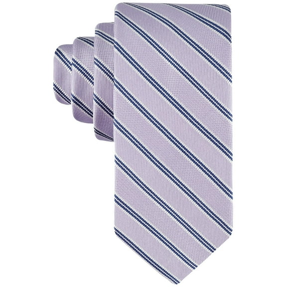 Tommy Hilfiger Mens Tie Necktie One Size Lilac Purple Blue Striped