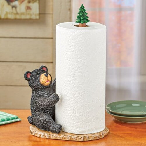 Resin Northwoods Bear Cub Paper Towel Holder