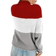 thumbnail image 2 of TWZH Women Tricolor High Collar Long Sleeve Sweater Tops, 2 of 3