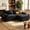 Loveseat-Black, variant on Lofka 47'' Oversized Chaise Lounge Chair Indoor, No Assembly Required, Sleeper Couch Fluffy Plush Corduroy Cloud Sofas Couches for Living Room, Gray