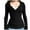 Black, variant on oqasdz Thermal Underwear for Women Long Sleeve Tops V Neck Casual Ribbed Knitted Solid Color Loose T Shirt Button Shirts Slim Fit Outdoor Daily Wear